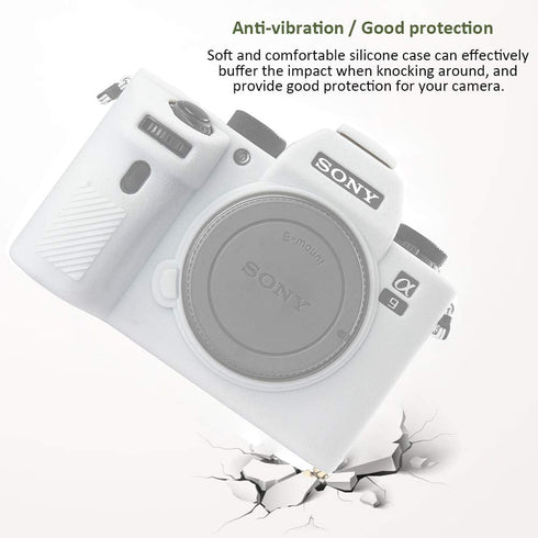Camera Case for Sony A9 Alpha 9 ILCE-9, Texture Surface, Anti-Scratch Soft Silicone Rubber Housing Case Shell Protective Cover (White)...