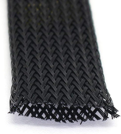 Black PET Expandable Sleeving Cord Protector Wire Loom Tubing Cable Sleeve for USB Charger Cable Power Cord Audio Video Cable Can Protect Cat Dog ...