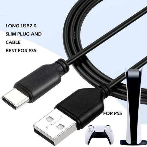 Slim USB C to USB A 20ft Cable, Long USB2.0 Cable USB A to Type C Fast Charging Long Charging Cable for PS5, Keyboard, Mouse and More! The Wire Di...