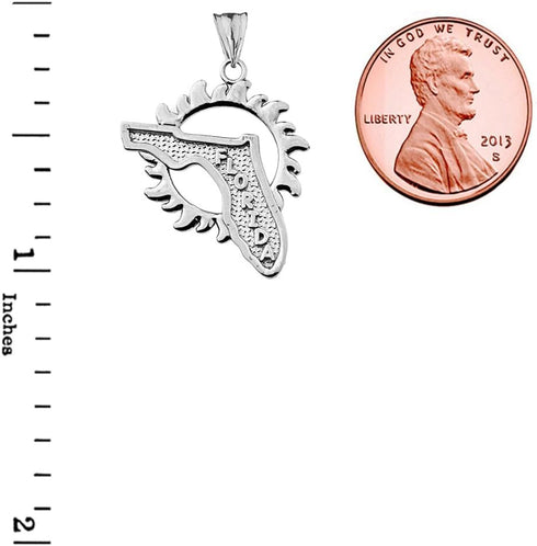 Exquisite Sterling Silver Sunshine State Florida Charm Pendant...