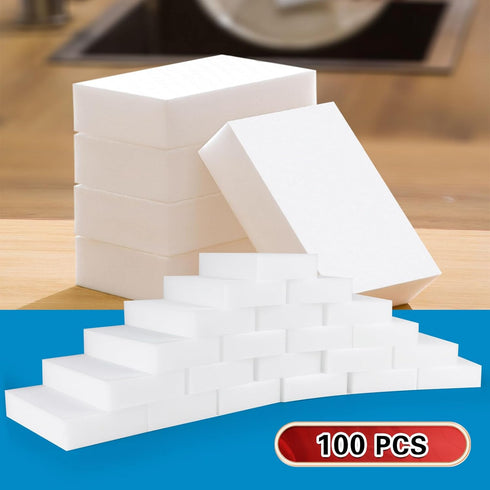 100 Pack Magic Sponge Eraser, Melamine Sponges Foam Pads in Bulk, Multi-Functional Household Cleaning Sponges for Kitchen, Furniture, Bathtub, Bat...