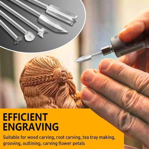 Wood Carving Drill Bits Set Compatible with Dremel Rotary Tool 5 Different Engraving Drill Accessories Bit Wood Grinding Woodworking Tool with 3mm...