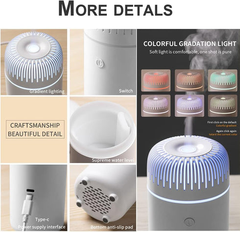 Car Diffuser Humidifier Aromatherapy Essential Oil Diffuser Car Air Freshener Diffuser USB Cool Mist Mini Portable Diffuser for Car Home Office Be...