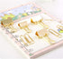 Gold Paper Clips and Binder Clips Set, Metal Assorted Sized Binders with Push Pins, Cute Gold Office Supplies for Desk, Desk Accessories...