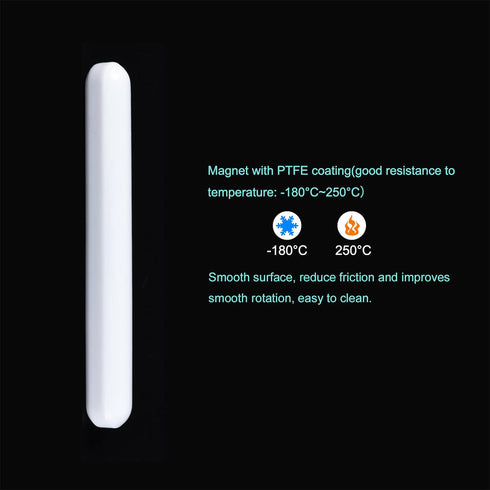 MECCANIXITY Magnetic Stirrer Mixer Stir Bar Rod 80mm(3.15") x10mm Cylinder Shape Coating Magnet White for Laboratory 2Pcs...