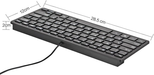 iKKEGOL USB Mini Slim Wired 78 Key Small Super Thin Compact Keyboard for Desktop Laptop PC Win 7 Mac (Black)...