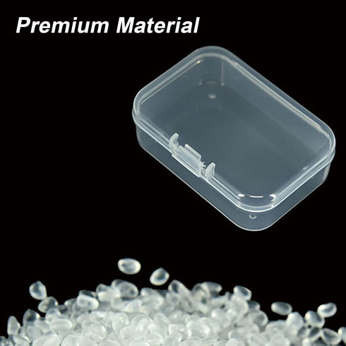 Wotermly 20 Pcs Mini Storage Containers Small Rectangle Plastic Clear Beads Storage Containers Box with Hinged Lid for Storage of Tiny Items (Size...