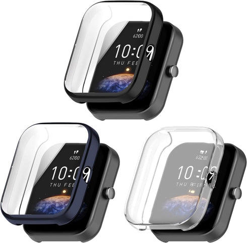 Screen Protective Case Compatible for Amazfit Bip 3 Pro/Bip 3 Smart Watch TPU Case Soft Ultra-Slim Screen Protector for Amazfit Bip3 Pro/Bip3 Bump...