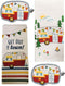 4 Piece Happy Camper Kitchen Towel Bundle - 1 Tea Towel, 1 Terry Towel and 2 Potholders...