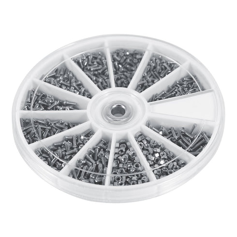 Screws Nuts Assortment Kit, 600pcs 12 Kinds of Repair Hardware Tools Small Screws and Nuts Assortment Kit M1 M1.2 M1.4 M1.6 for Watches Glassess E...