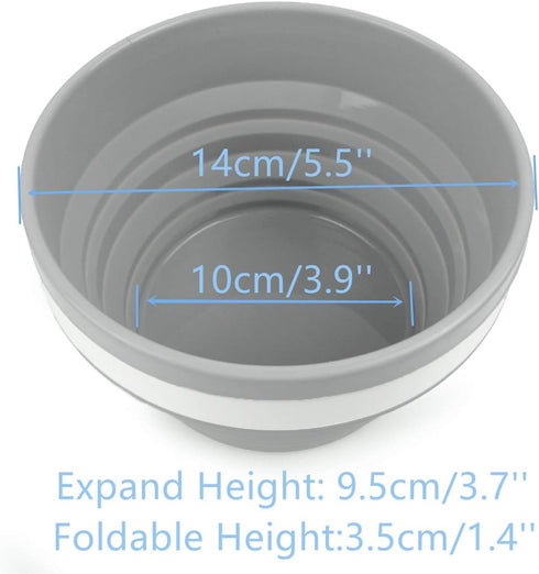 CARTINTS Silicone Collapsible Food Storage Containers with Lids Collapsible Containers Ideal for Travel and Camping, Hiking,32oz/950ml (Grey)...