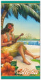 Hawaiian Beach Towel Vintage Hula Girl Design...