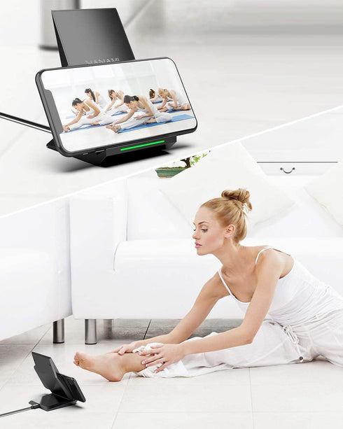 Fast Wireless Charger,NANAMI Qi Certified Wireless Charging Stand Compatible iPhone 15/15 Pro/15 Plus/15 Pro Max/14/14 Pro/13/12,Samsung Galaxy S2...