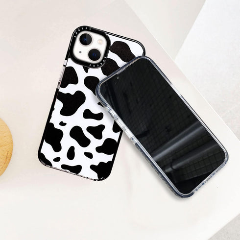 Abbery Designed for iPhone 13 Mini Case Cow Print, Clear with Design Cow Pattern Cute Durable Silicone TPU Sturdy Shockproof Protective Woman Girl...