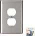 Leviton 1-Gang Duplex Wallplate, Oversized, Magnetic Stainless Steel, 84103...