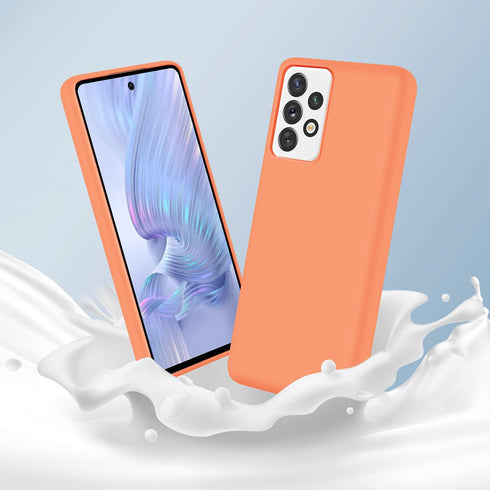 Samsung Galaxy A52 5G Case, Liquid Silicone Slim Soft TPU Fit Full Body Protection Shockproof Phone Cover for Galaxy A52 5G 6.5" (Kumquat)...