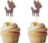 Morndew 24 PCS Brown Glitter Baby Deer Fawn Cupcake Toppers for Baby Shower Wedding Party Woodland Birthday Party Decorations...