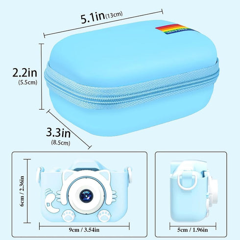Leayjeen Kids Camera Case Compatible with Goopow/SGAINUL/Gofunly/ArtCWK and More Video Digital Camera Gift - Case for Toy Action Camera and Access...