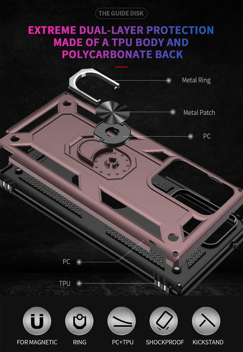 ADDIT for Note 20 Ultra Case Samsung Note 20 Ultra Case, Military-Grade with Stand & Car Mount Function for Samsung Galaxy Note 20 Ultra 5G - Rose...