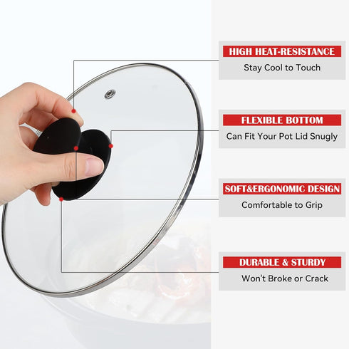 2 Pcs Pot Lid Knob Replacement Silicone Lids Knob Universal Pot Handles Knob Kitchen Cookware Lid Replacement...