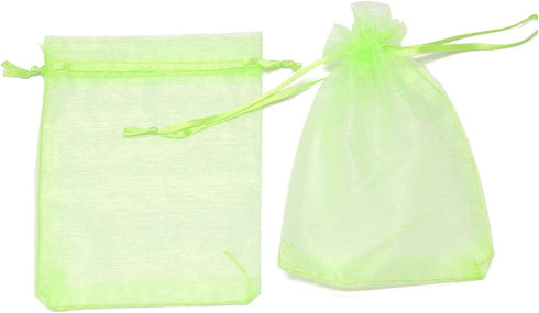 100Pcs Organza Bags, 4x6 Inch Sheer Drawstring Gift Bags, Light Green Organza Jewelry Pouches, Wedding Party Favor Pouches, Jewelry, Cosmic Busine...