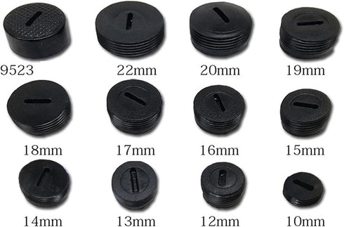 20 Pcs Black Male Thread 16mm OD Diameter Carbon Brush Holder Caps to Replacement Parts For Power Tools ?16mm?...