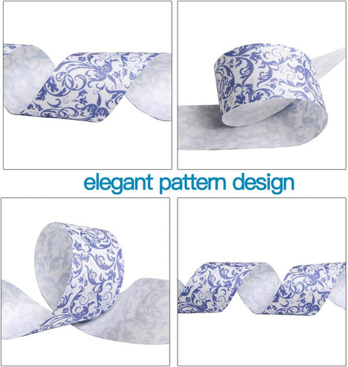 Cotton Ribbon 1-1/2 inch (38 mm) x 10 Yards. Decorative for DIY Crafts and Gift Wrapping - Special Flower Pattern(Flower 01)...