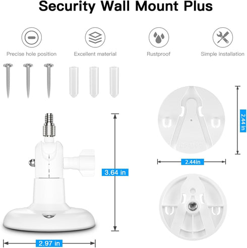 Adjustable Bracket Mount Compatible with Eufy Security Indoor Cam S350 Camera (White)...