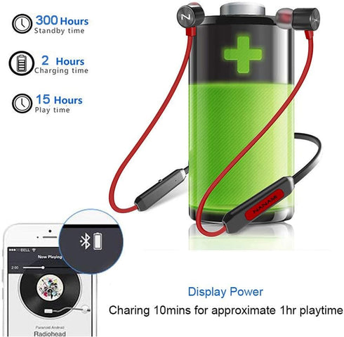 NANAMI Bluetooth Headphones Wireless Earbuds - Sports Magnetic Neckband Wireless Headsets, HiFi Stereo Deep Bass Updated Bluetooth 5.3 Earphones I...