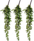 FLIPPED 3 Pack Artificial Plant Succulent Plants Hanging String Pearls Plant Fake Lover Tears Plants ((Green&13.7 in)...