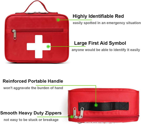 Gatycallaty First Aid Bag Empty Emergency Treatment Medical Bags Multi-Pocket for Home Office Car Traveling Hiking Trip (Medium)...