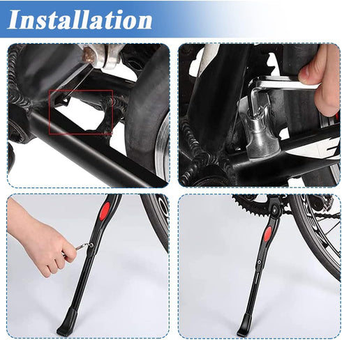 Mesee Bike Kickstand, Adjustable Aluminium Alloy Bicycle Side Support Stand Fit 24'' 26'' Tire Mountain Road Kids Adult Cycling...