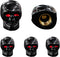 5 PCS Skull Style Tire Valve Stem Caps with Rubber Ring, Red Eyes Car Air Caps Cover, Antirust Copper Liner Tire Caps, Universal Stem Covers for C...
