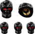 5 PCS Skull Style Tire Valve Stem Caps with Rubber Ring, Red Eyes Car Air Caps Cover, Antirust Copper Liner Tire Caps, Universal Stem Covers for C...