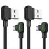 Mirco USB 90 Degree Right Angle Elbow Design Game LED Nylon Braided Sync Charge USB Data 6FT/1.8M Cable Compatible Samsung Galaxy S7/S7 Edge, Nexu...
