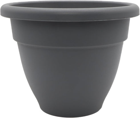 The HC Companies 8 Inch Caribbean Planter - Lightweight Indoor Outdoor Plastic Plant Pot for Herbs and Flowers, Warm Gray...