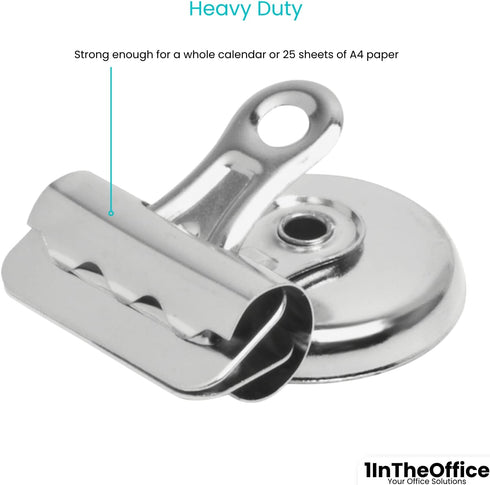 1InTheOffice Magnetic Clips 1.5 Inch - Heavy Duty Refrigerator Magnetic Clips - 1.3" (3), Clip Magnets...