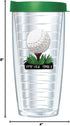 Tee Time Golf w/Grass Green Lid Tumbler Cup 16 Oz | Fantastic Temperature Retention, Thermal Insulated! Dishwasher and Microwave Safe | BPA Free| ...