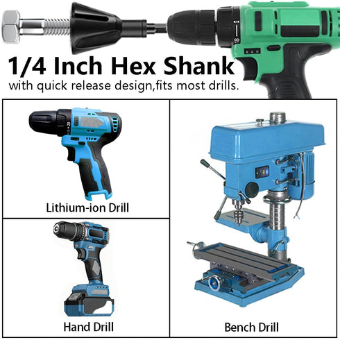 1/4" Hex Shank Deburring External Chamfer Tool, Remove Burr Tools with Tungsten Carbide Blade for Repairing Damaged Bolts 3/16"- 1" (5mm-25mm)...