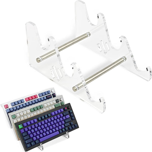 3 Tier Acrylic Keyboard Display Stand, Transparent, Sturdy Desktop Holder for Mechanical Keyboards, Office Home...