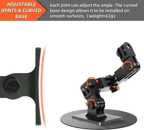 SUREWO Aluminum Motorcycle Helmet Chin Mount Compatible with GoPro Hero 12/11/10/9/8/7/6/5 Black,DJI Osmo Action 3/2/AKASO/Campark and More...