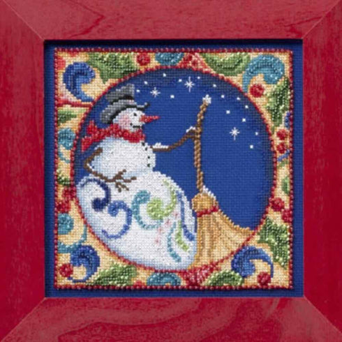 Mill Hill Jim Shore Snowman Counted Cross Stitch Kit, 5 by 5-Inch 18-count...