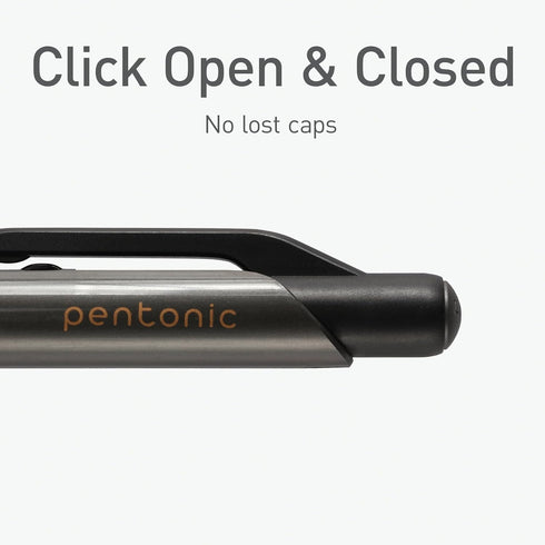 Pentonic GR-T Retractable Gel Pens, 10 Count, Black Ink, 0.7 mm Fine Point, Smooth Writing For Journaling, Note Taking, Office & School (1002363)...