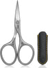 GERMANIKURE Professional Nail Cutter Scissors - FINOX Stainless Steel Nail Scissors - Curved for Nail Tips - Manicure Tools in Leather Case - Ethi...