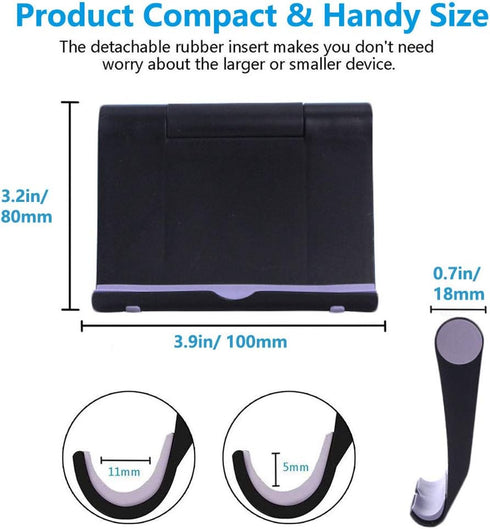 2 Pack Cell Phone Stand for Desk, Foldable Cell Phone Holder Mobile Stand Phone Dock, Adjustable Tablet Stand Holder Compatible with iPhone 12 iPh...