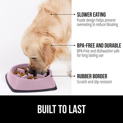 Gorilla Grip Slow Feeder Dog and Cat Bowls, Interactive Puzzle Toy for Dogs and Cats Food Training, Keeps Pets Busy and Prevents Puppy Overeating,...