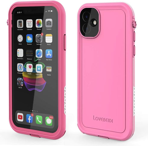 for iPhone 11 Waterproof Case 6.1 Screen Protector Underwater Shockproof Full-Body Dustproof Rugged Case for Aplle iPhone 11 (Pink)...