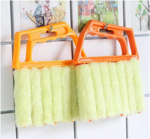 2PCS Blind Cleaner Tool Removable Mini Window Blind Duster Brush Air Conditioner Microfiber Blind Cleanser Tools with 7 Slat Hand-held for Windows...