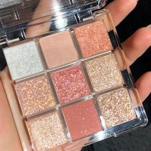 Kayswang 9 colors glitter eyeshadow palette makeup palette matte high pigment color cream texture natural eye shadow powder eye shadow palette in ...