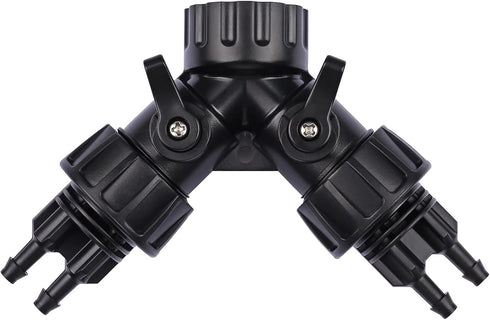 1/4 Inch Drip Irrigation Tubing to Faucet Adapter Connector, 2 Way Y Splitter for 3/4" Inch Garden Hose to 1/4 Inch Drip Irrigation Hose...